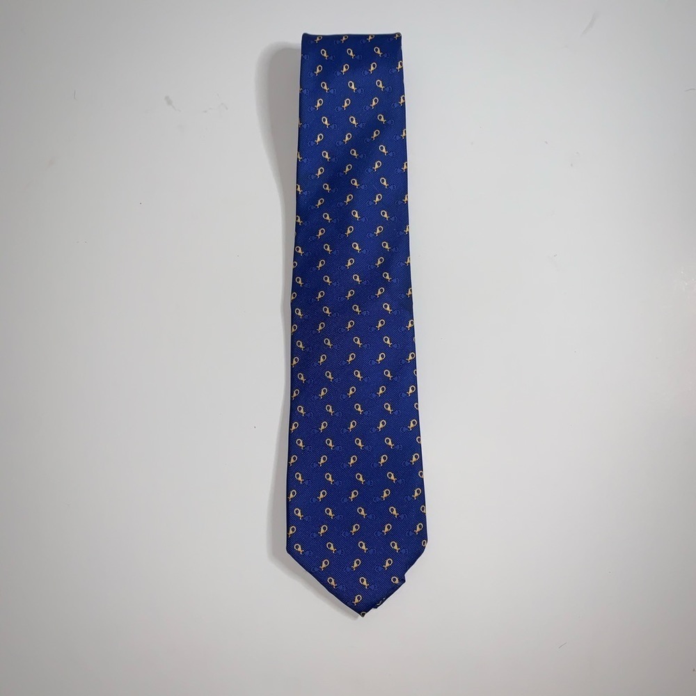 Zadi Andrew's silk tie blue print tie